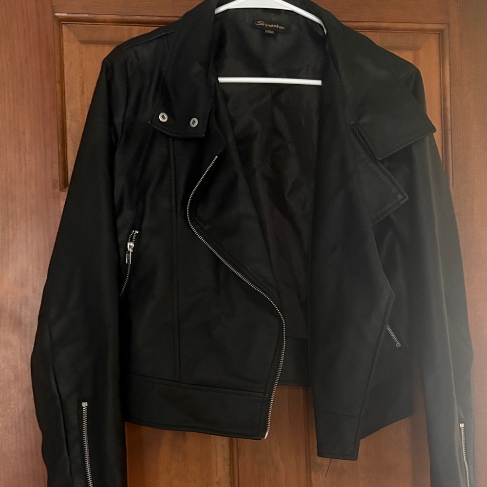 Black Women's PLeather Jacket